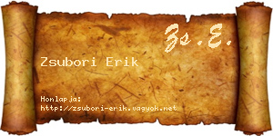 Zsubori Erik névjegykártya